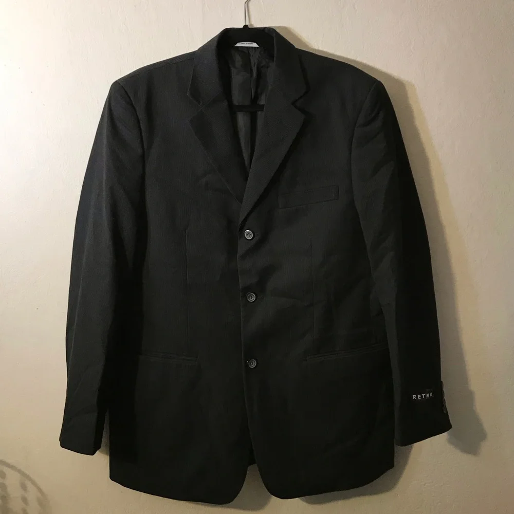 Retro Brand Dark Gray Men’s Suit Jacket